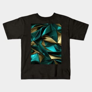 Funky Facade: Trompe-l’oeil Green Turquoise and Gold Kids T-Shirt